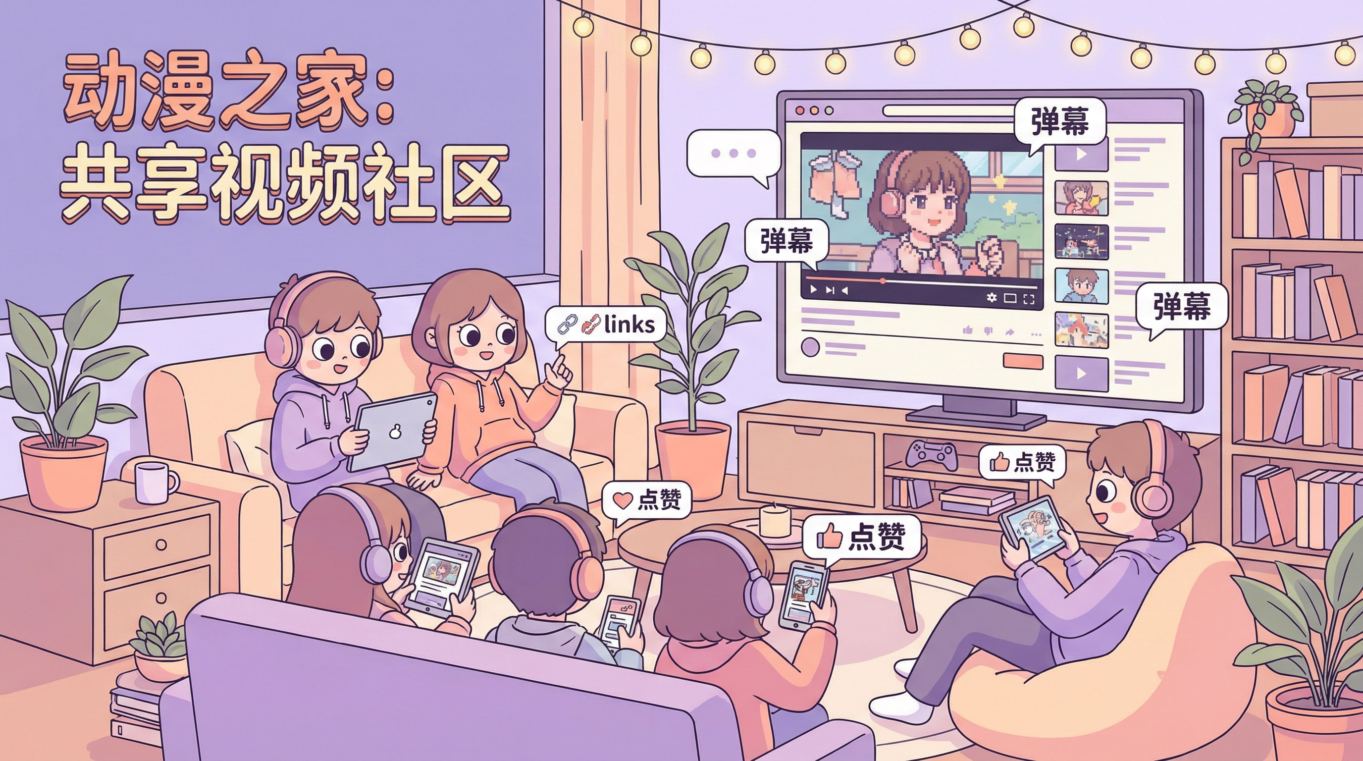 溏心动漫社区弹幕互动Banner