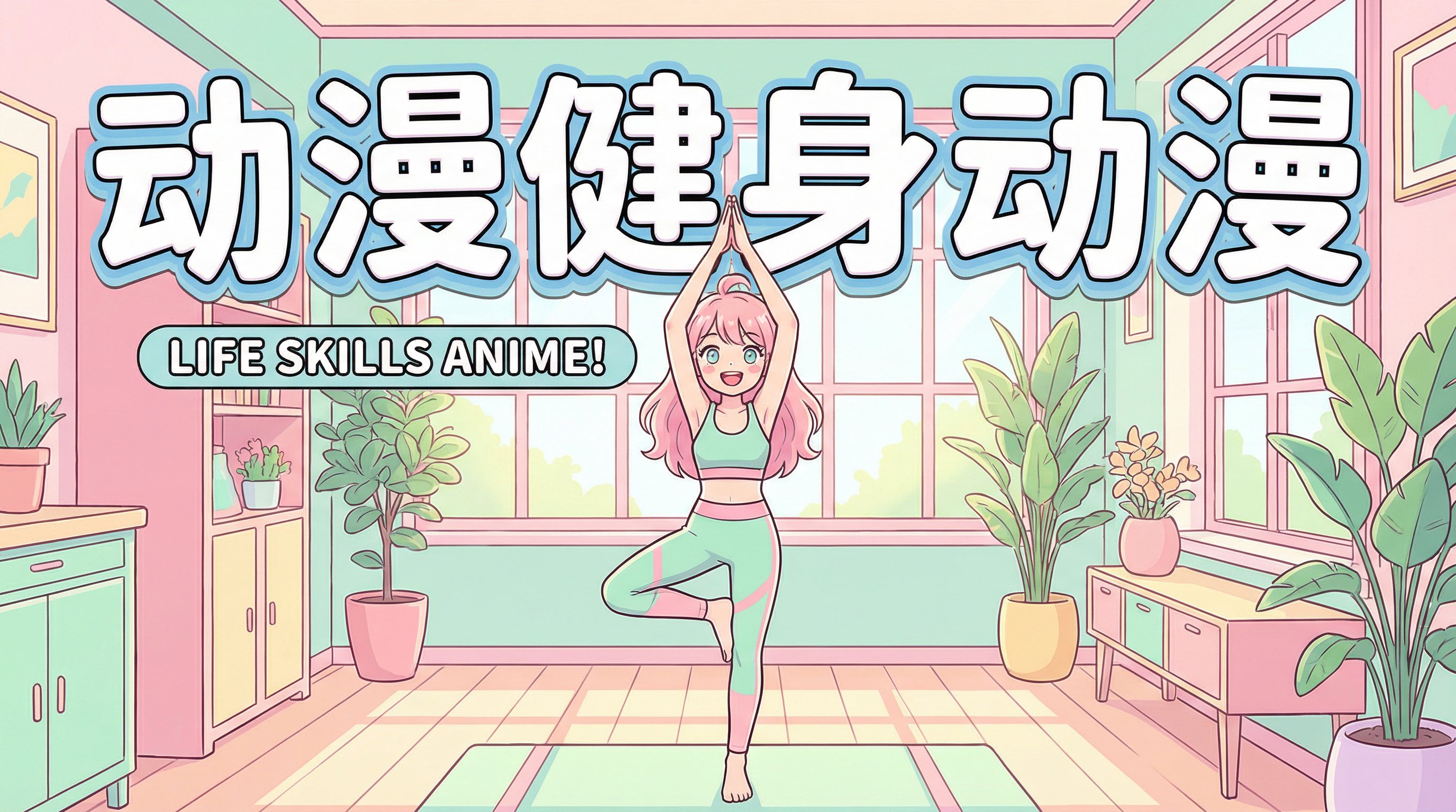 溏心动漫健身教程-瑜伽动漫演示